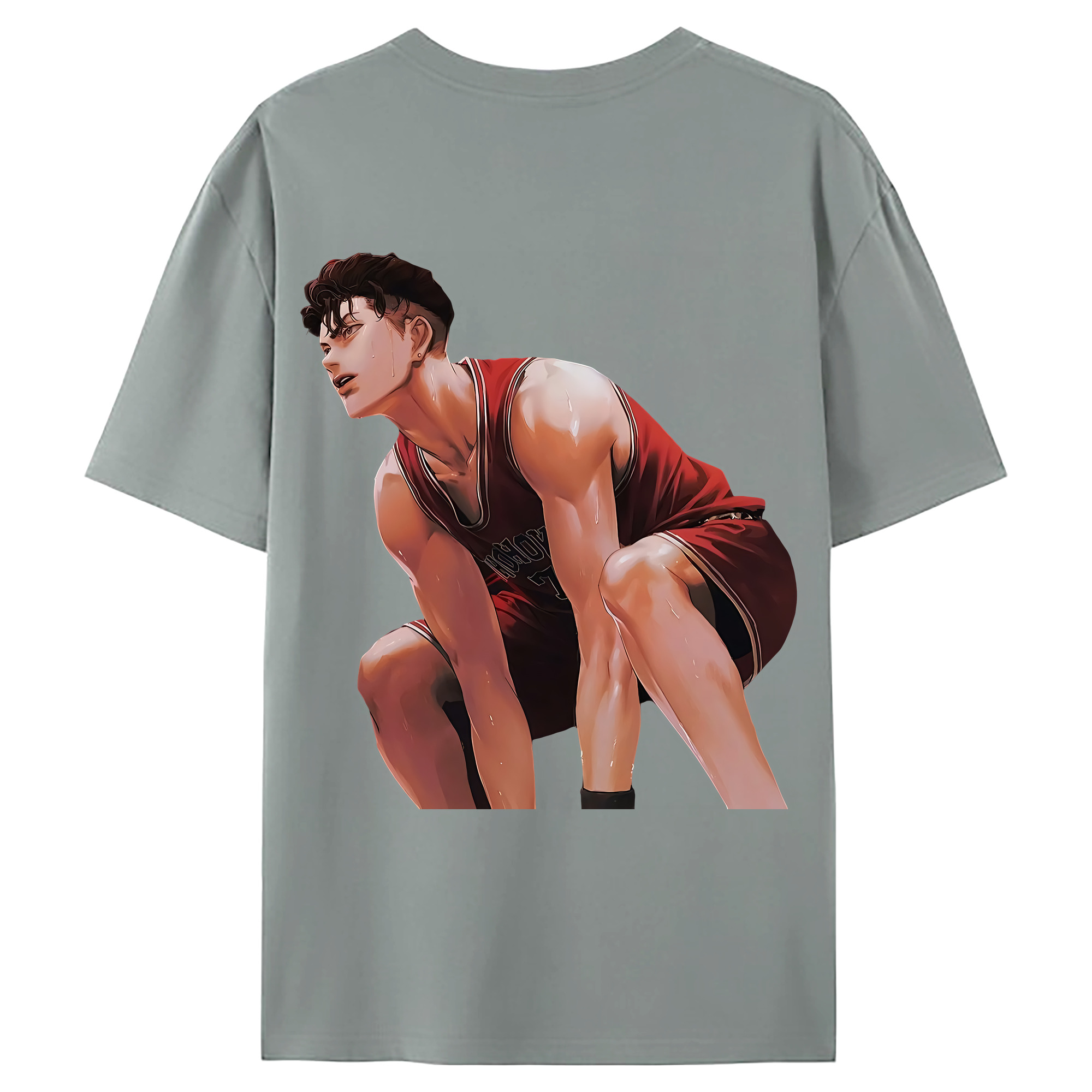 （画像用） SLAM DUNK／スラムダンク 綿100％ メンズ半袖Tシャツ（バックプリント） 通気性
